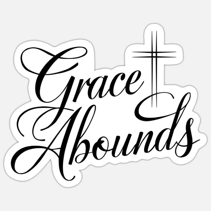 Gnade - Sticker Größe S (10 x 10 cm) - Mattweiß