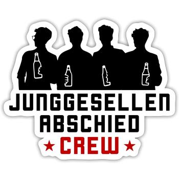 Junggesellen Crew Jga - Sticker Größe S (10 x 10 cm) - Mattweiß - Vorne