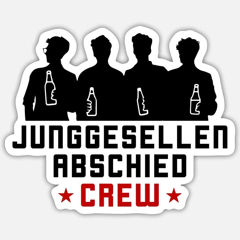 Junggesellen Crew Jga - Sticker Größe S (10 x 10 cm) - Mattweiß