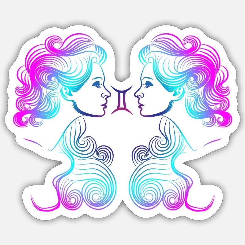 zwillinge Zeichenfläche 1 - Sticker Größe S (10 x 10 cm) - Mattweiß
