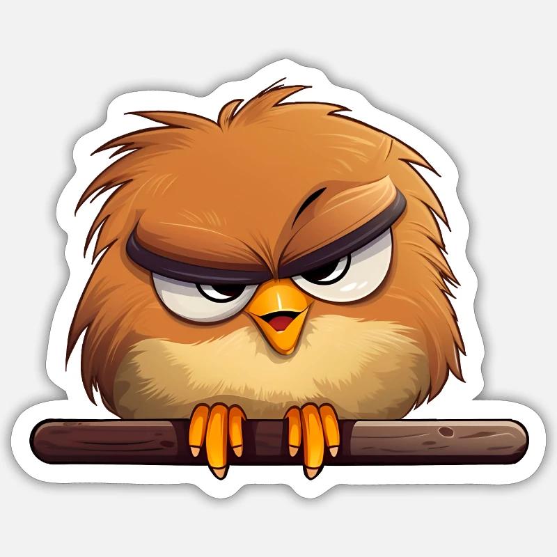 Really? Vogel mit bösem Blick Sticker Größe S (10 x 10 cm)