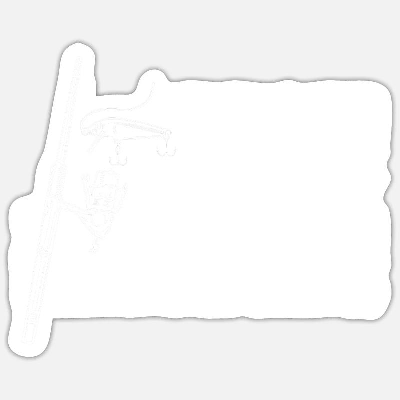 Pêche à la ligne - Sticker taille S (10 x 10 cm) - blanc mat