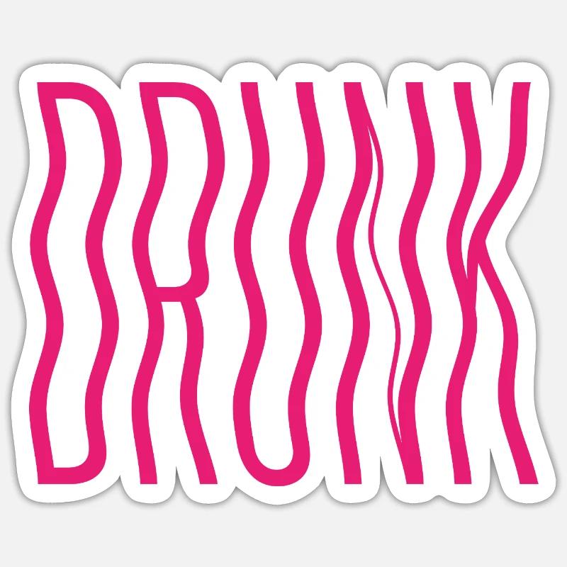 Drunk – Distorted Party Vibe - Sticker size S (10 x 10 cm) - white matte