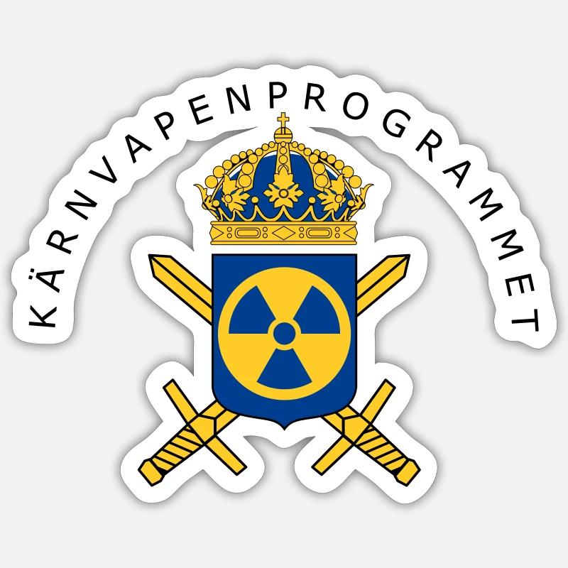The Swedish Nuclear Weapons Programme - Sticker size S (10 x 10 cm) - white matte
