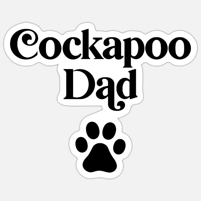 Cockapoo Papa - Sticker Größe S (10 x 10 cm) - Mattweiß