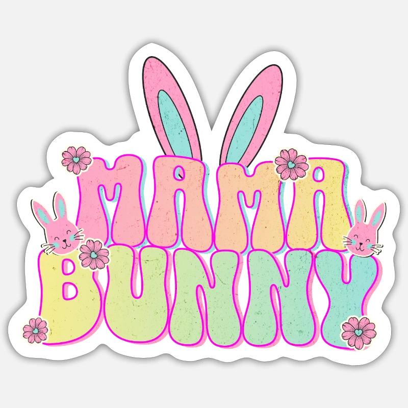 Mama Bunny - Sticker Größe S (10 x 10 cm) - Mattweiß