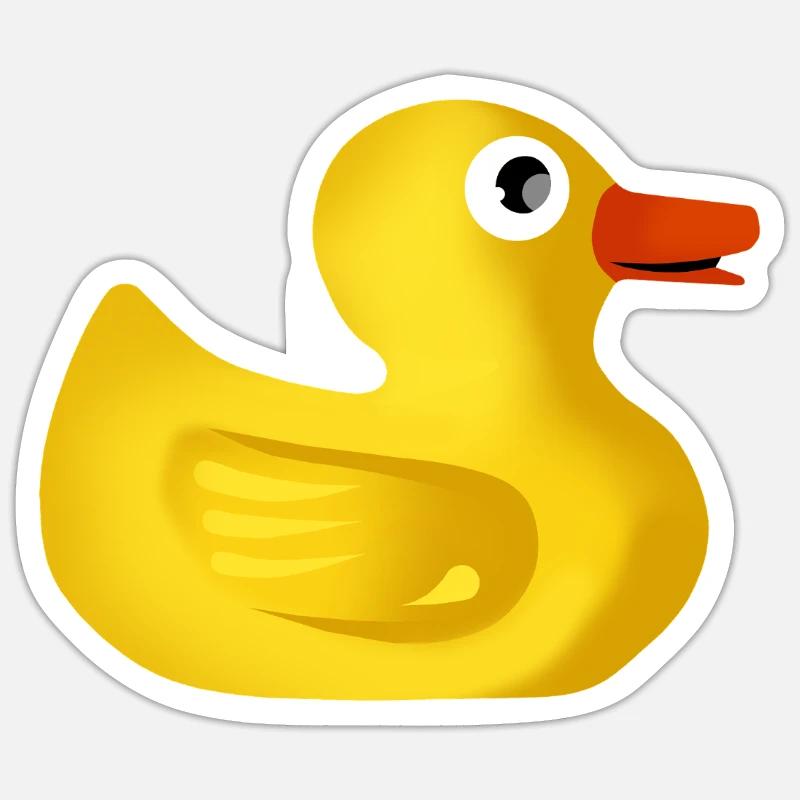 Canard en caoutchouc mignon - Sticker taille S (10 x 10 cm) - blanc mat