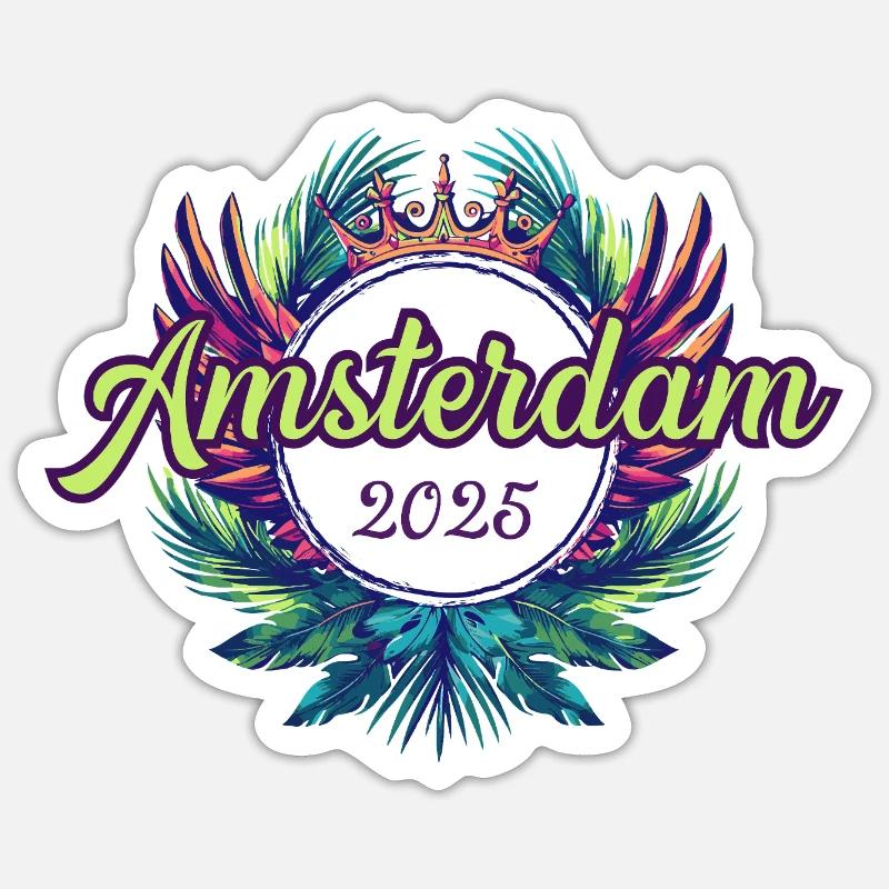 Amsterdam 2025 Team - Sticker size S (10 x 10 cm) - white matte