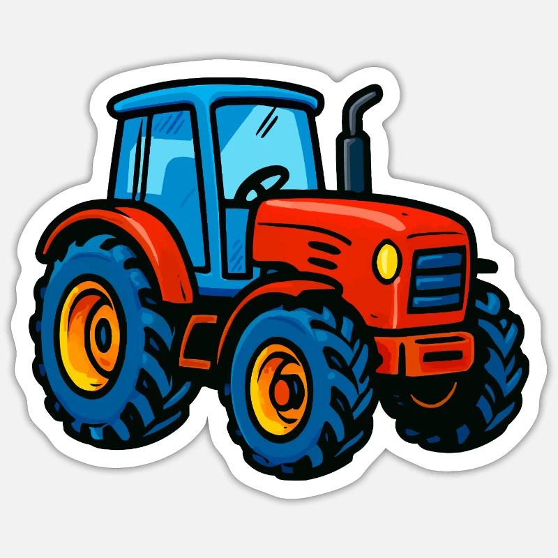 Trekker Tractor - Sticker size S (10 x 10 cm) - white matte