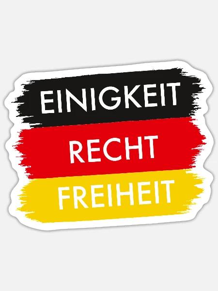 35 Jahre Einheit – Einigkeit Recht Freiheit - Sticker Größe S (10 x 10 cm) - Mattweiß