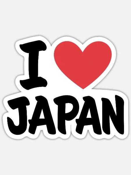 Ich liebe Japan Logo - Sticker Größe S (10 x 10 cm) - Mattweiß
