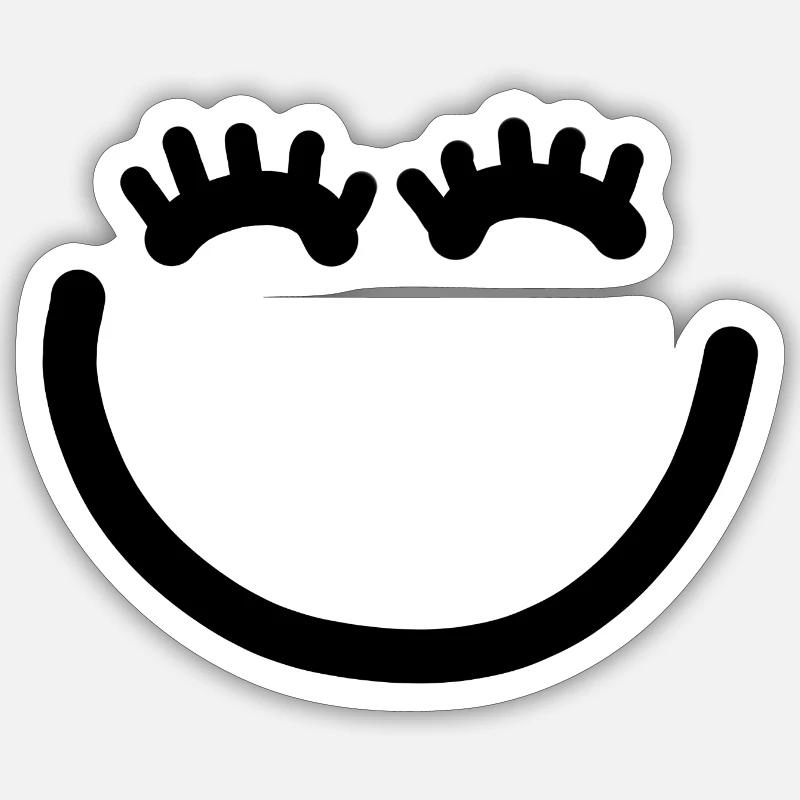 Happy face with eyelashes Sticker size S (10 x 10 cm)