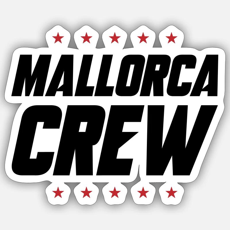 Mallorca Crew - Sticker Größe S (10 x 10 cm) - Mattweiß