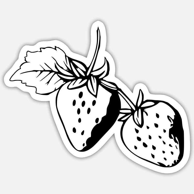 Erdbeereen Sticker Größe S (10 x 10 cm)