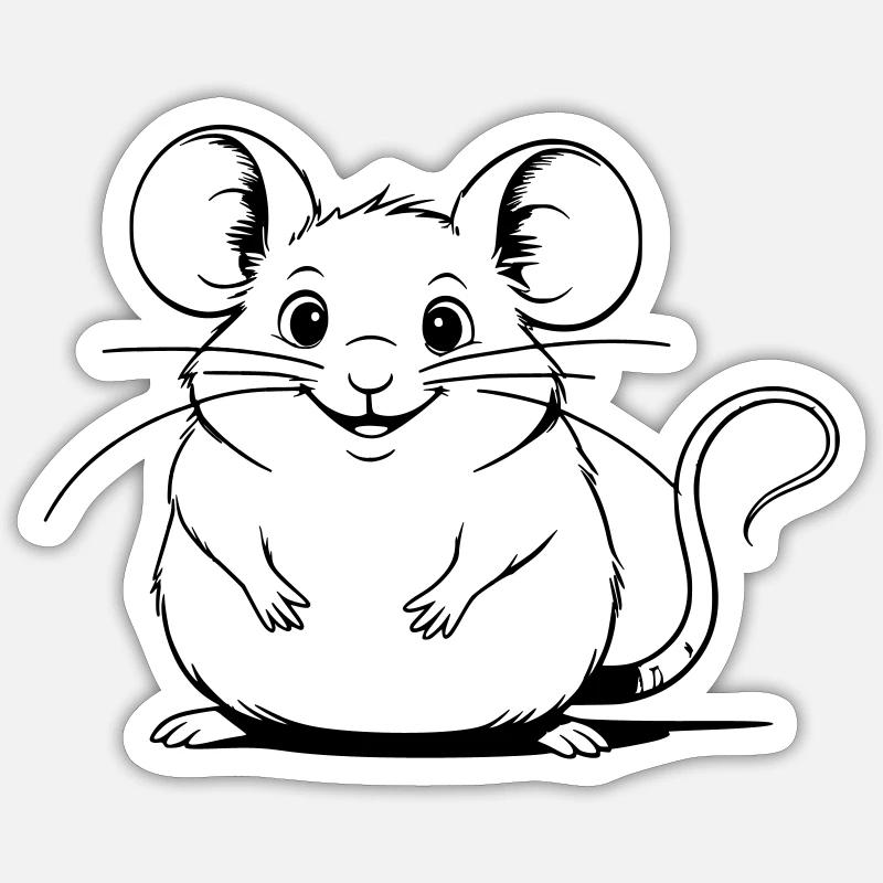 Souris potelée comme graphique vectoriel Sticker taille S (10 x 10 cm)
