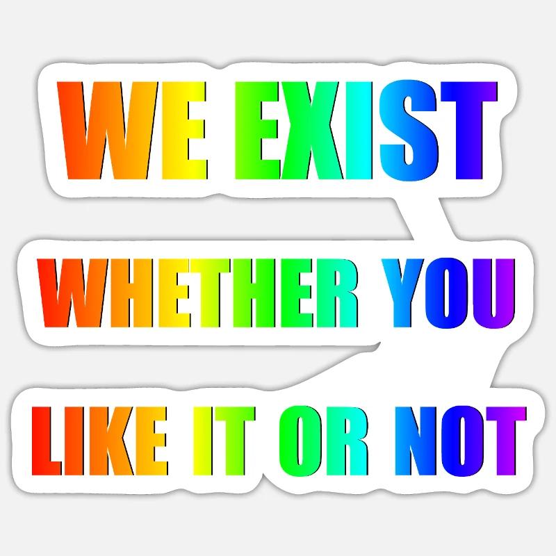We Exist - Rainbow Gradient - Sticker size S (10 x 10 cm) - white matte