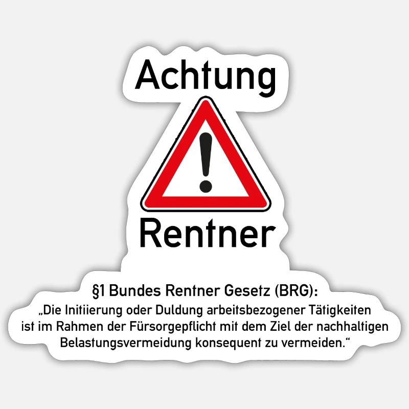 À l’attention des retraités - Sticker taille S (10 x 10 cm) - blanc mat