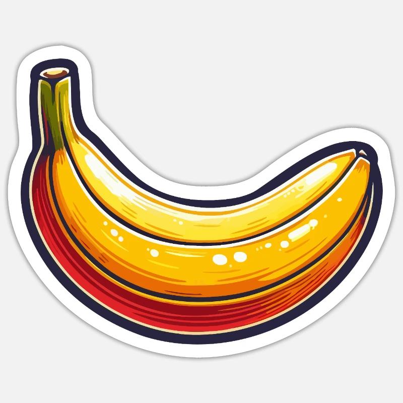 Banane courbe - Sticker taille S (10 x 10 cm) - blanc mat