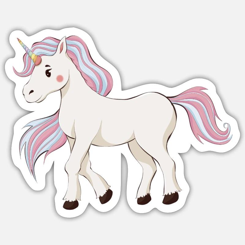 Licorne - Sticker taille S (10 x 10 cm) - blanc mat