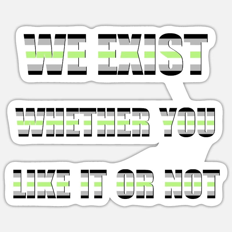 We Exist - Drapeau Agenre Sticker taille S (10 x 10 cm)