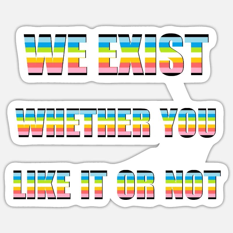 We Exist - Queer Flag Sticker size S (10 x 10 cm)