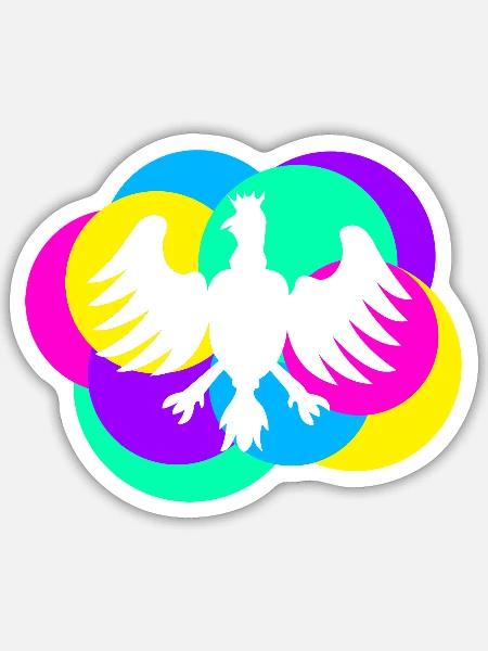 Schützenfest Vogel bunt - Sticker Größe S (10 x 10 cm) - Mattweiß
