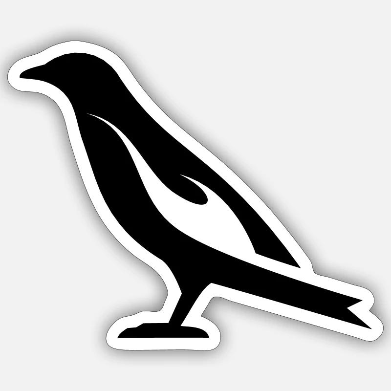 Oiseau ardent | Silhouette d’oiseau brûlant - Sticker taille S (10 x 10 cm) - blanc mat