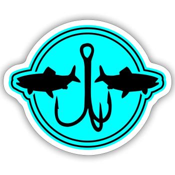 Fishing Symbol Fish Hook - Sticker size S (10 x 10 cm) - white matte - Front