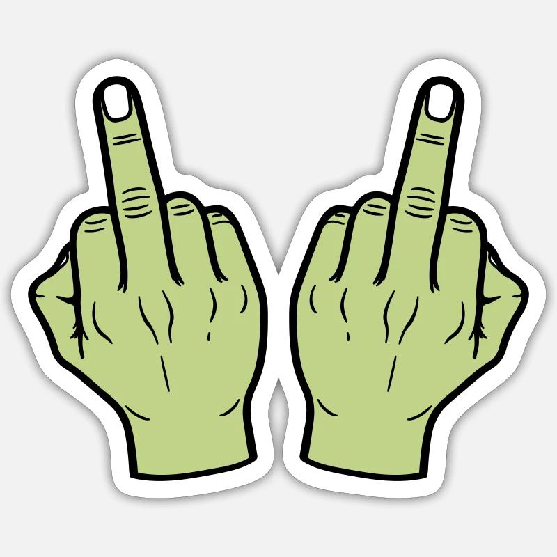 Middle Finger Hand - Sticker size S (10 x 10 cm) - white matte