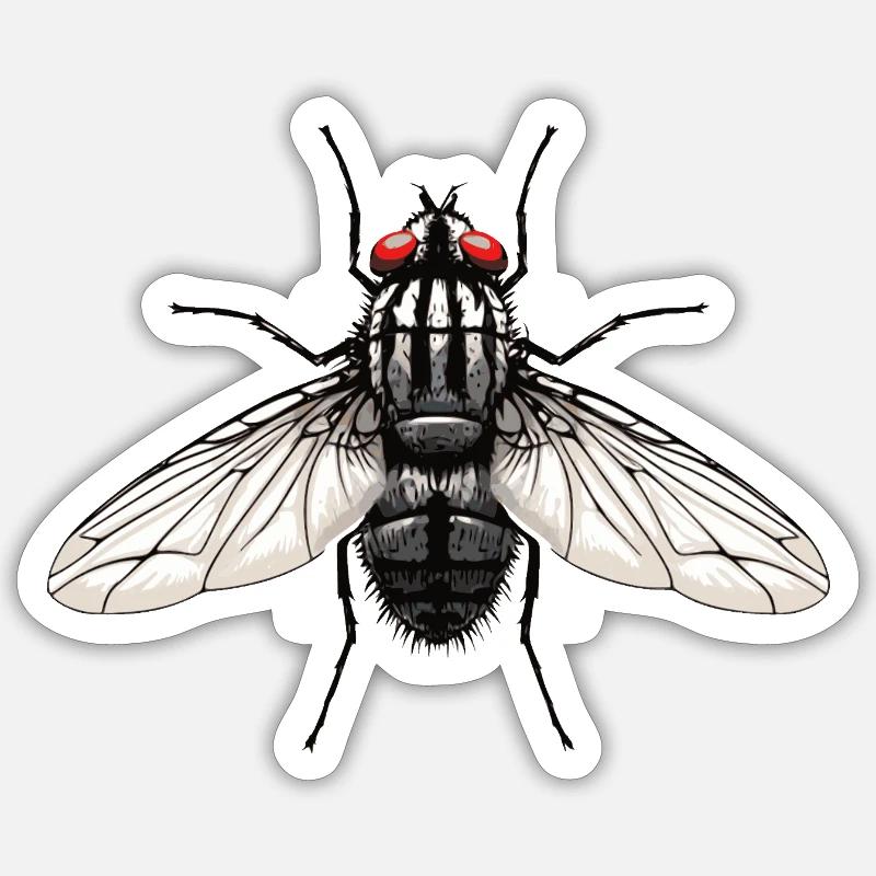 Mouche - Sticker taille S (10 x 10 cm) - blanc mat