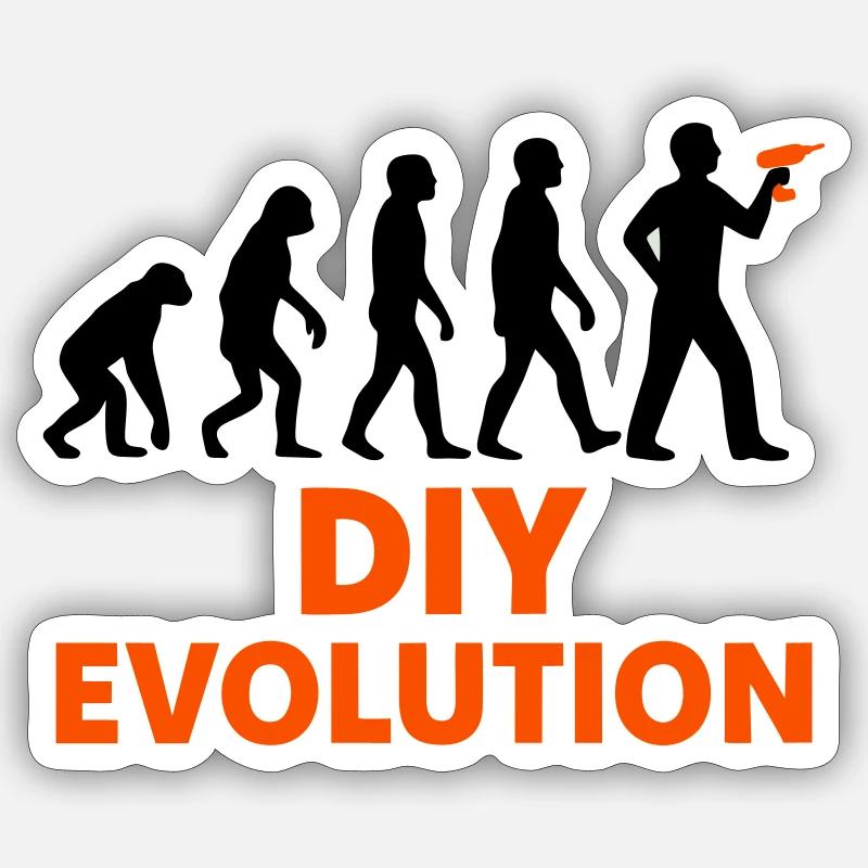 DIY Evolution Handwerk Sticker Größe S (10 x 10 cm)