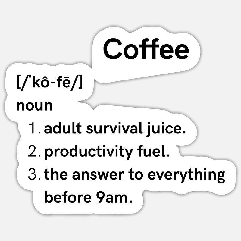 coffee - Sticker size S (10 x 10 cm) - white matte
