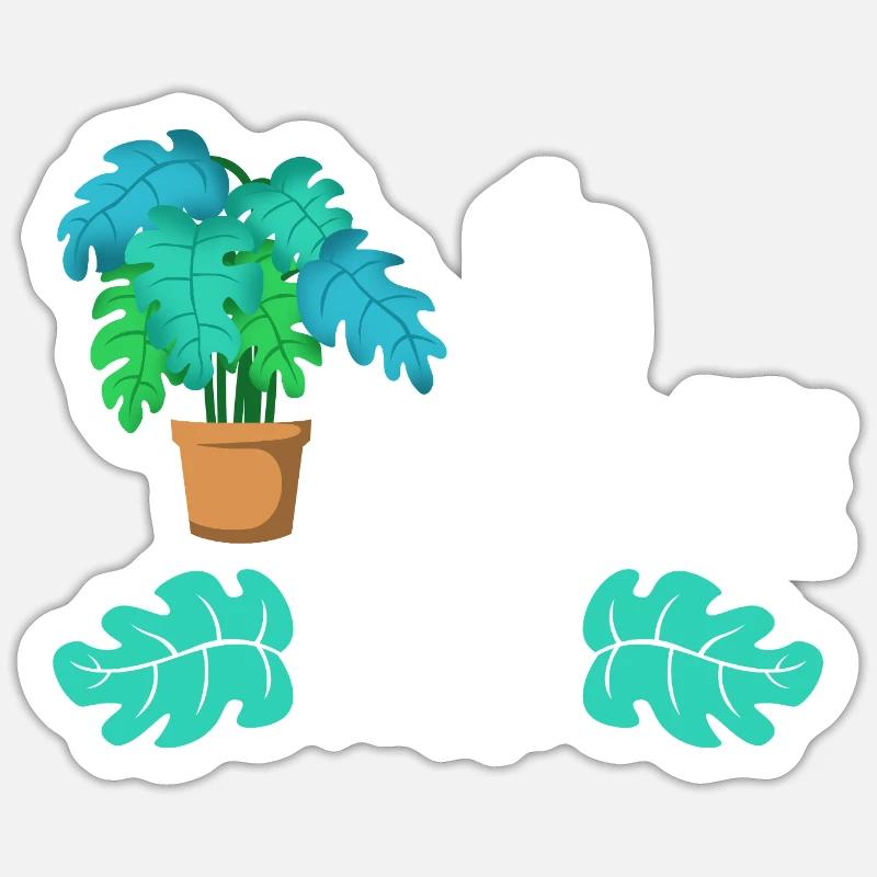Monstera Mama - Sticker taille S (10 x 10 cm) - blanc mat