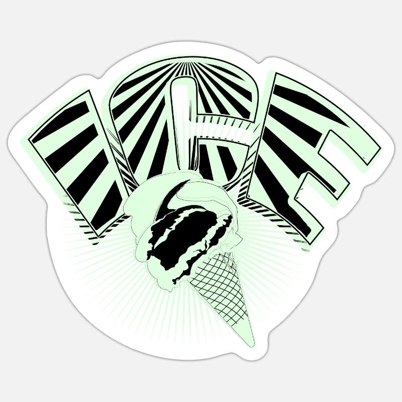 Eis Eiscreme Softeis Cream Retro Sticker Größe S (10 x 10 cm)