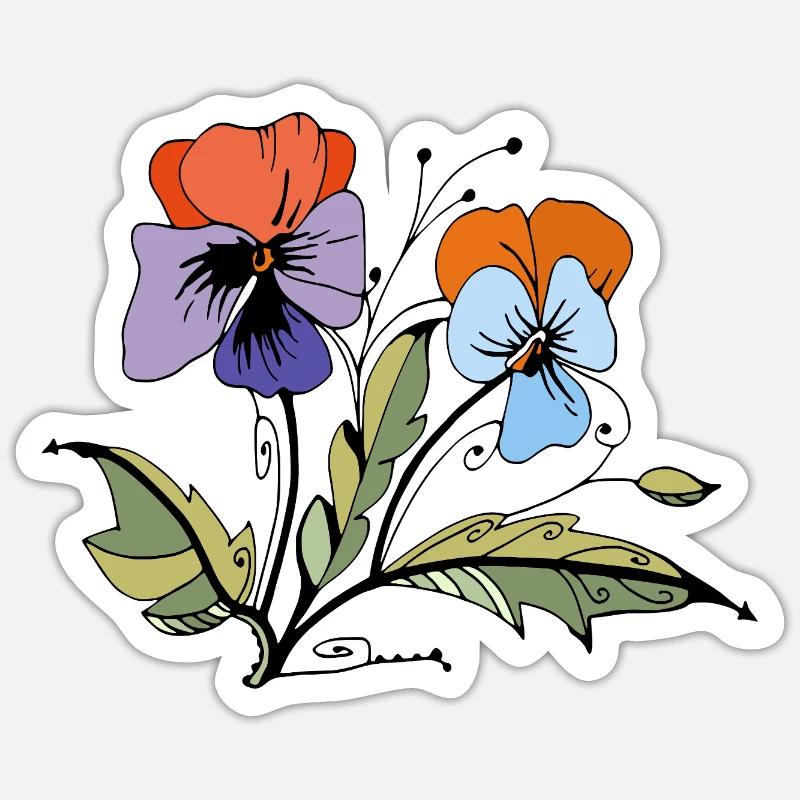 Blumen - Sticker Größe S (10 x 10 cm) - Mattweiß