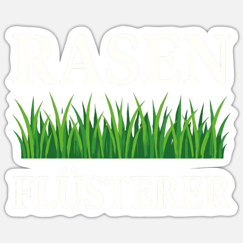 Rasenflüsterer Lustiger Gärtner Spruch - Sticker Größe S (10 x 10 cm) - Mattweiß