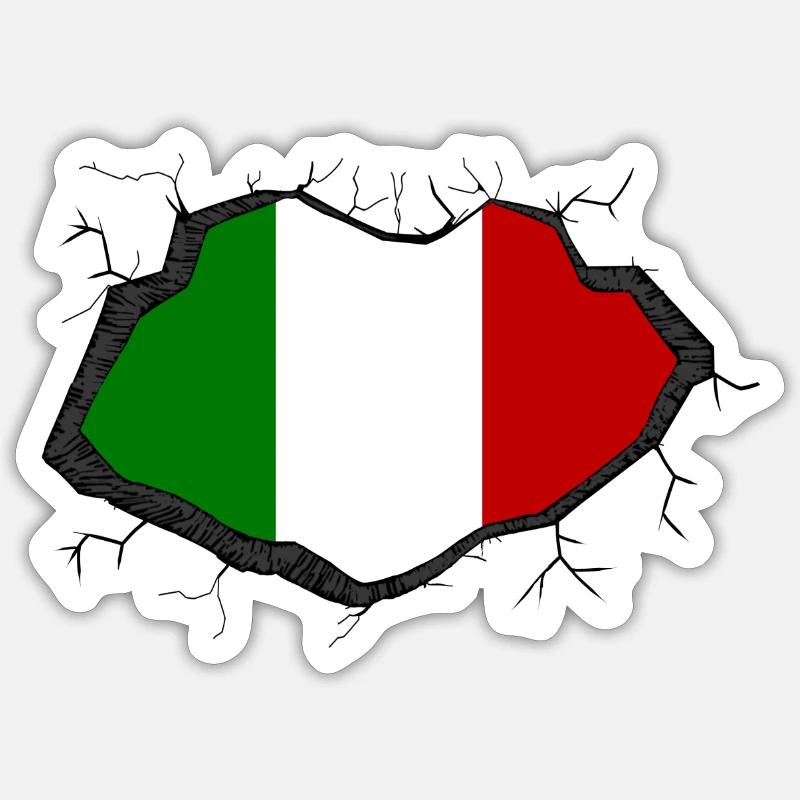 Drapeau italien Sticker taille S (10 x 10 cm)