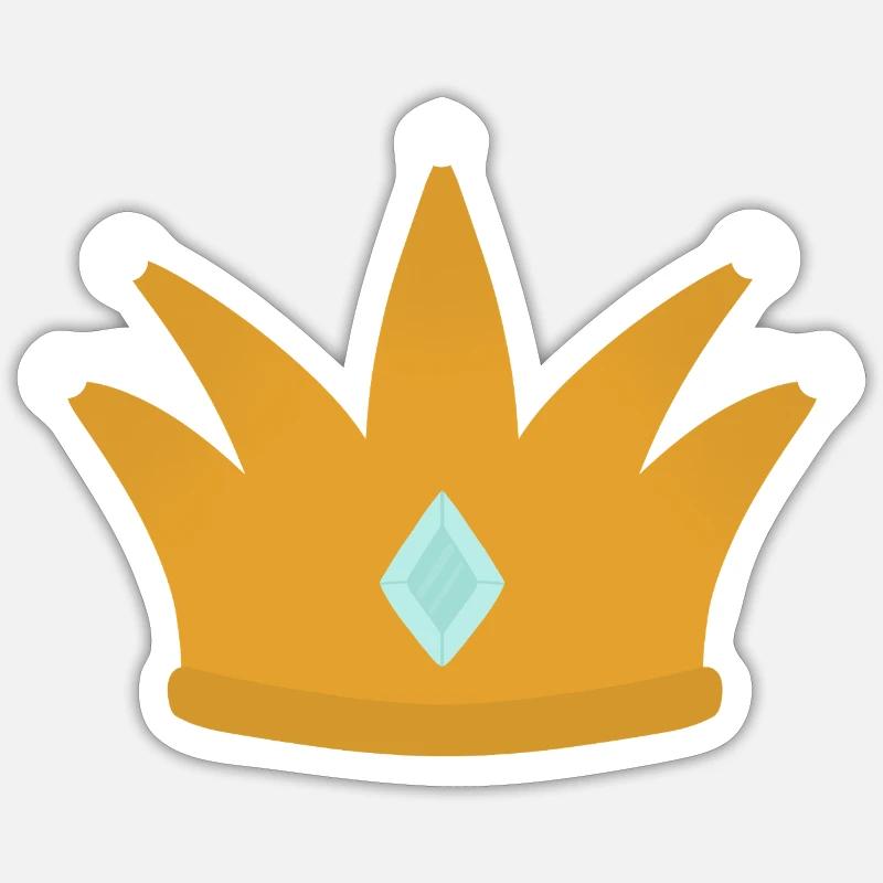 Couronne élégante avec accent de bijoux - Sticker taille S (10 x 10 cm) - blanc mat