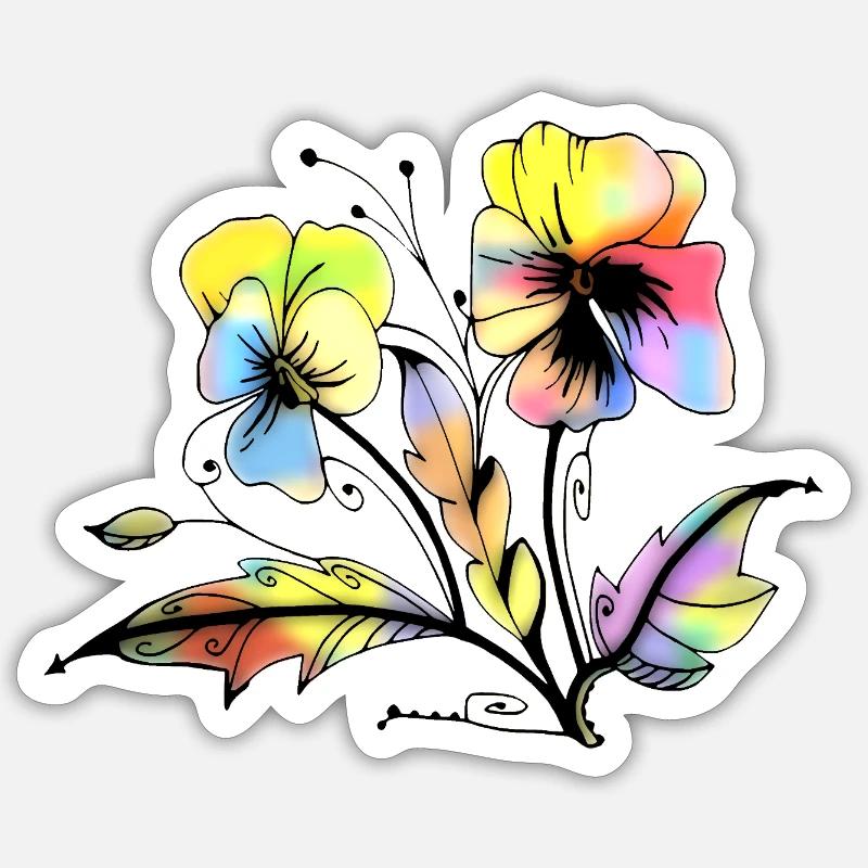 Fleur Sticker taille S (10 x 10 cm)