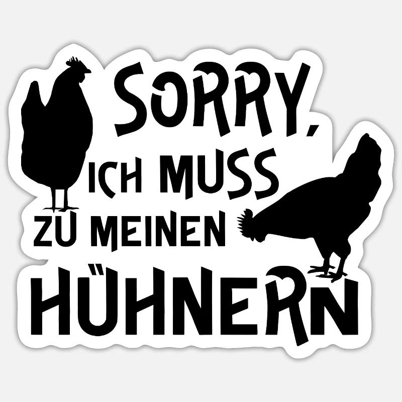 Humorvolles Hühner-Design mit Text - Sticker Größe S (10 x 10 cm) - Mattweiß