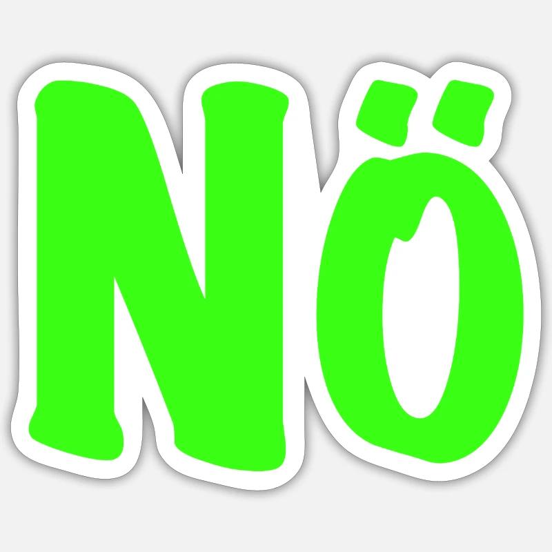 Non en vert fluo - Non - Non - Zéro désir Sticker taille S (10 x 10 cm)