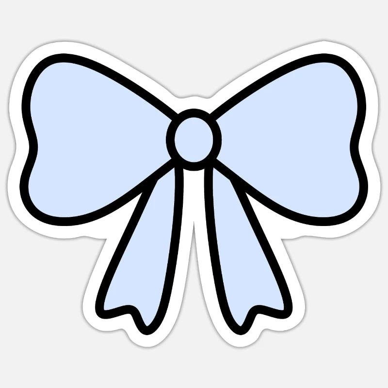 Delicate Light Blue Bow Design - Sticker size S (10 x 10 cm) - white matte