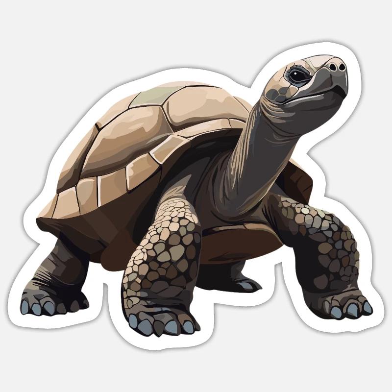 Tortues Tortue - Sticker taille S (10 x 10 cm) - blanc mat