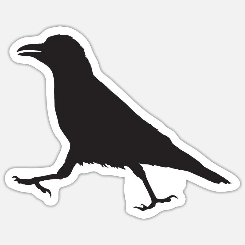 Corbeau I - Sticker taille S (10 x 10 cm) - blanc mat