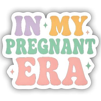 In my pregnant era - Pregnancy announcement - Sticker size S (10 x 10 cm) - white matte - Front