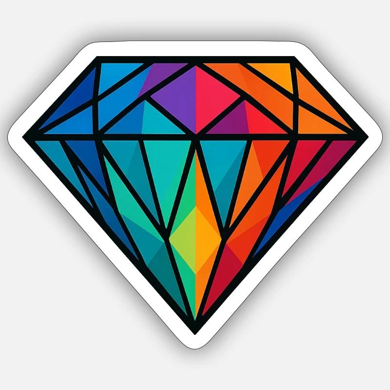 Diamond - Sticker size S (10 x 10 cm) - white matte