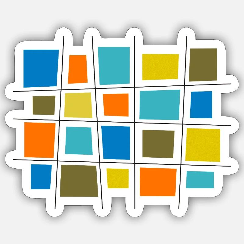 Farbiges Patchwork von Cean Sticker Größe S (10 x 10 cm)