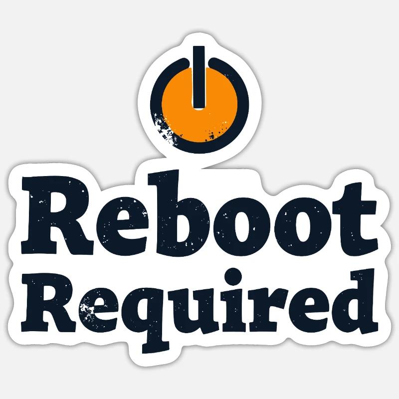 REDÉMARRAGE REQUIS Redémarrage requis - Sticker taille S (10 x 10 cm) - blanc mat