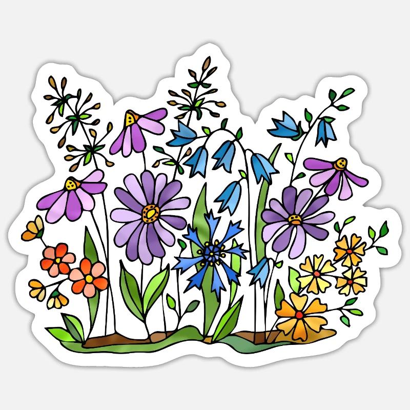 Fleur - Sticker taille S (10 x 10 cm) - blanc mat