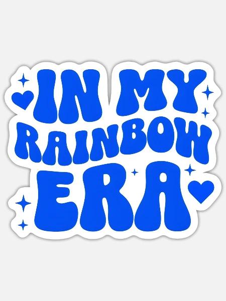 Rainbow Era Pride LGBTQ Queer Regenbogen Festival - Sticker Größe S (10 x 10 cm) - Mattweiß